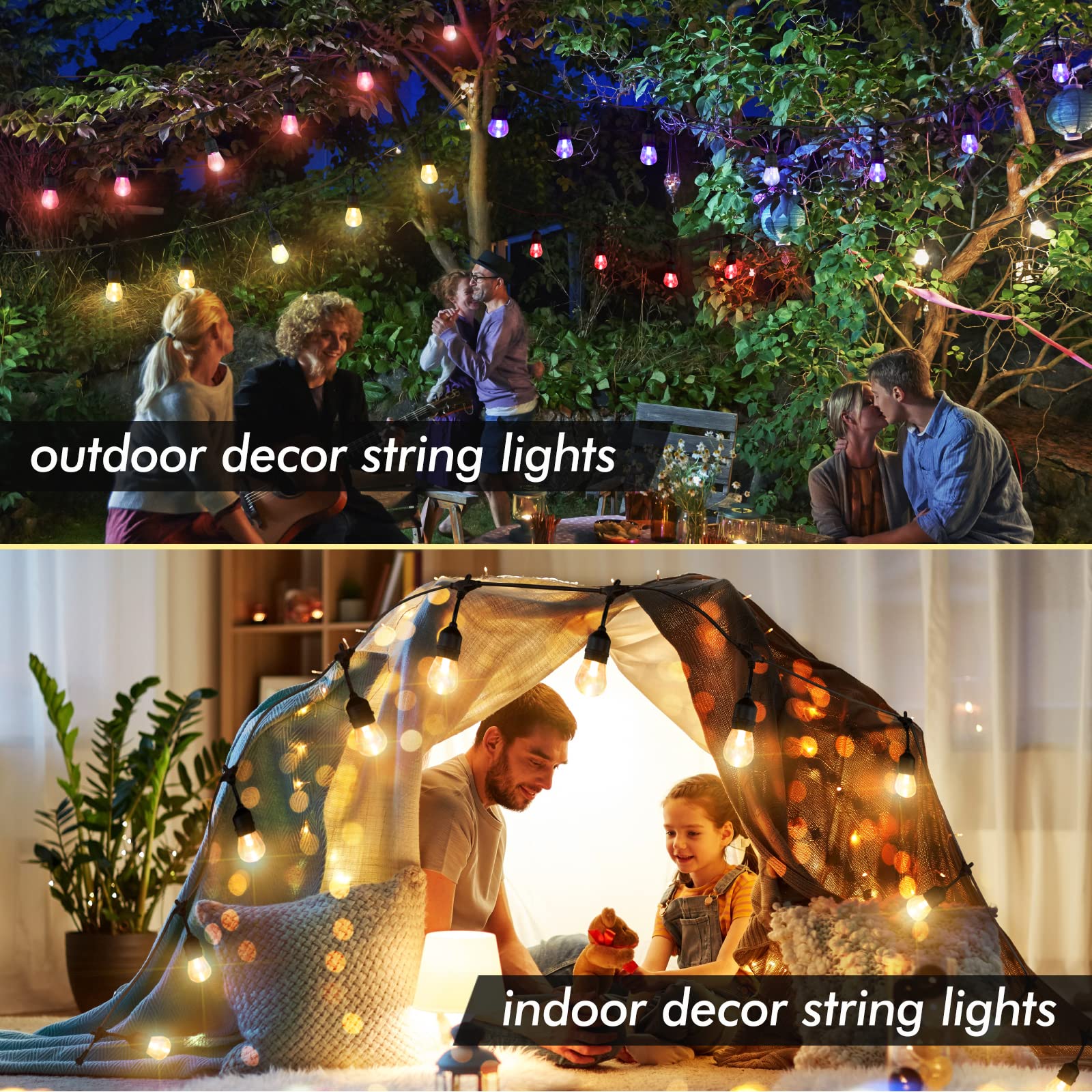 Amazon.com: IPStank 48FT RGB Outdoor String Lights, 15